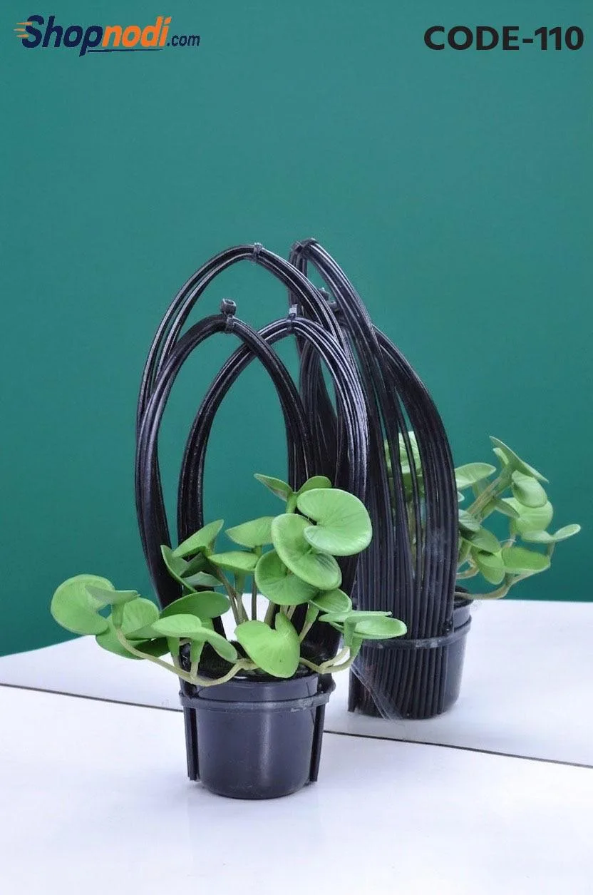 Artificial Blue Daisy in Metal Bucket Planter
