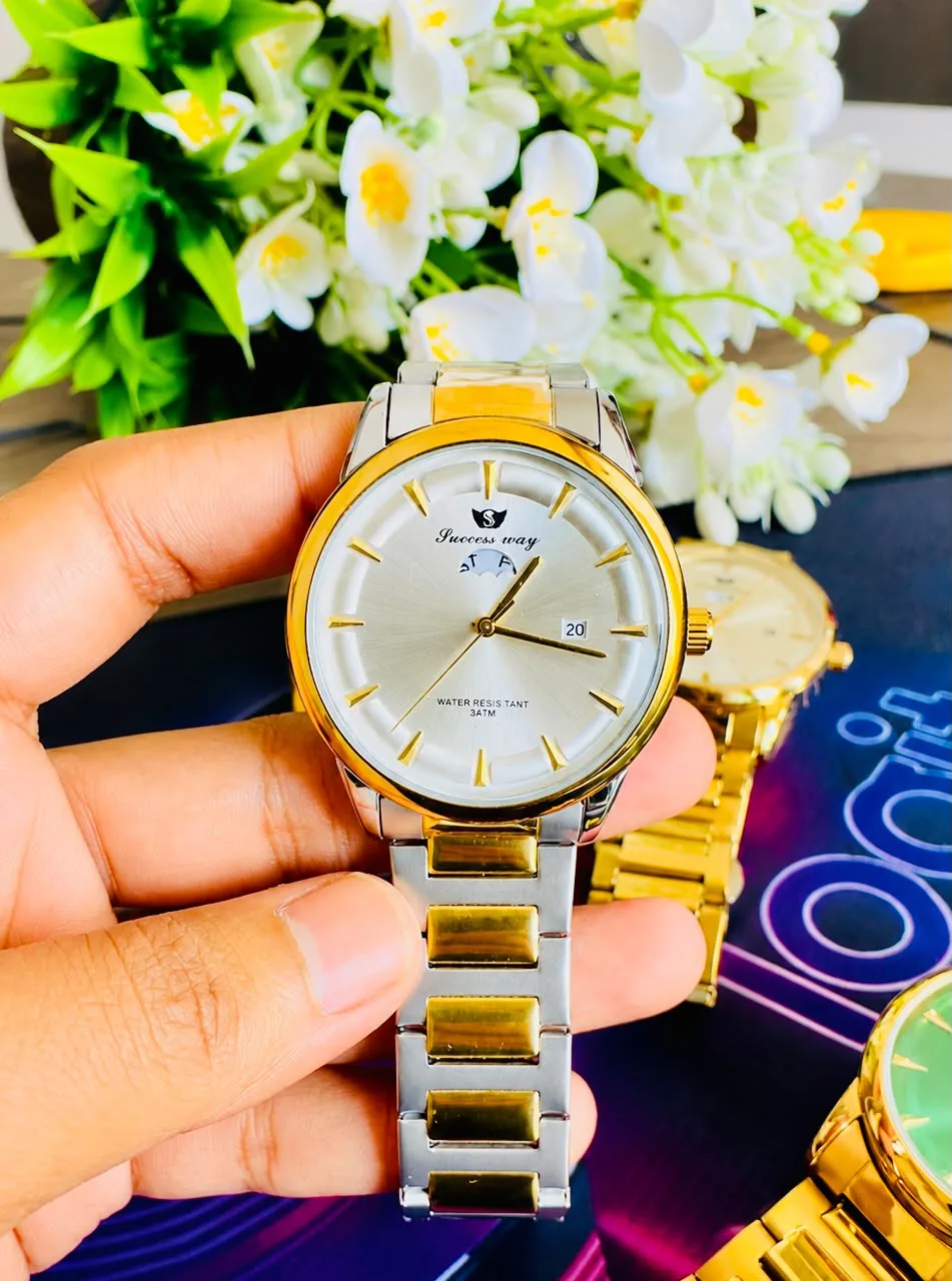 Success Way Gold-Tone Men's Metal Wristwatch