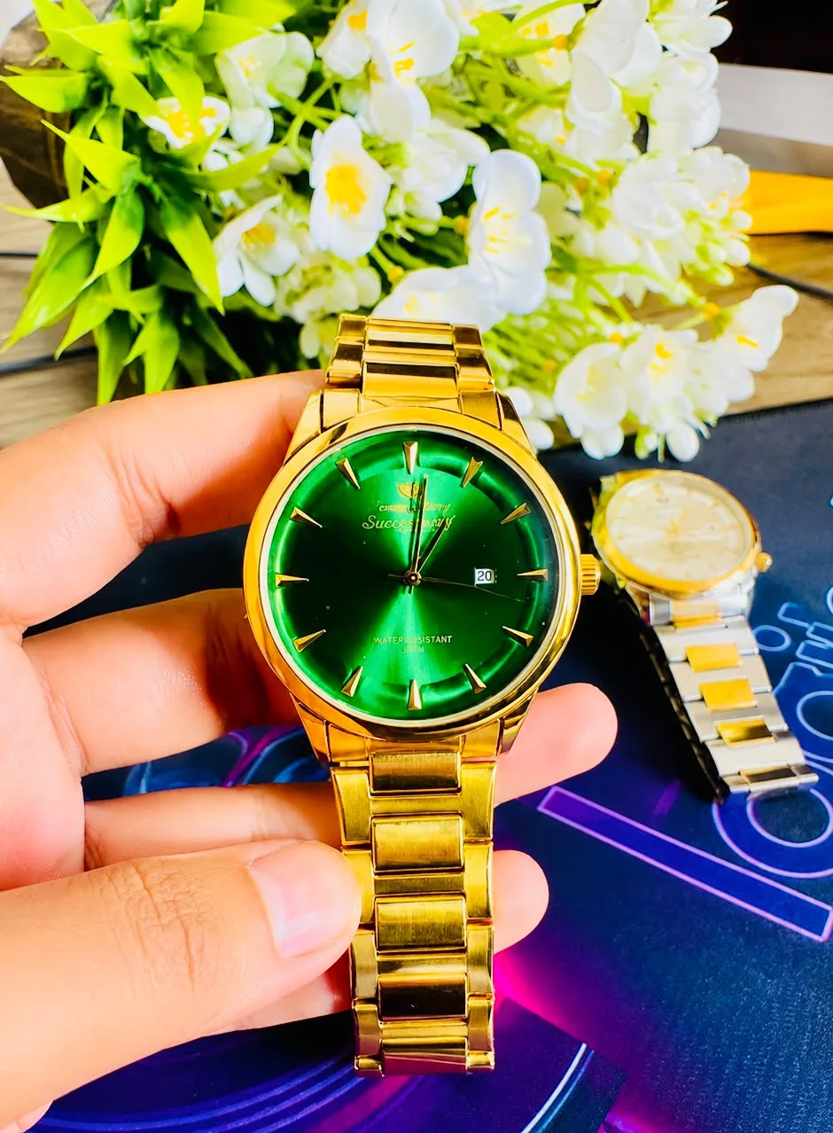 Success Way Gold-Tone Men's Metal Wristwatch